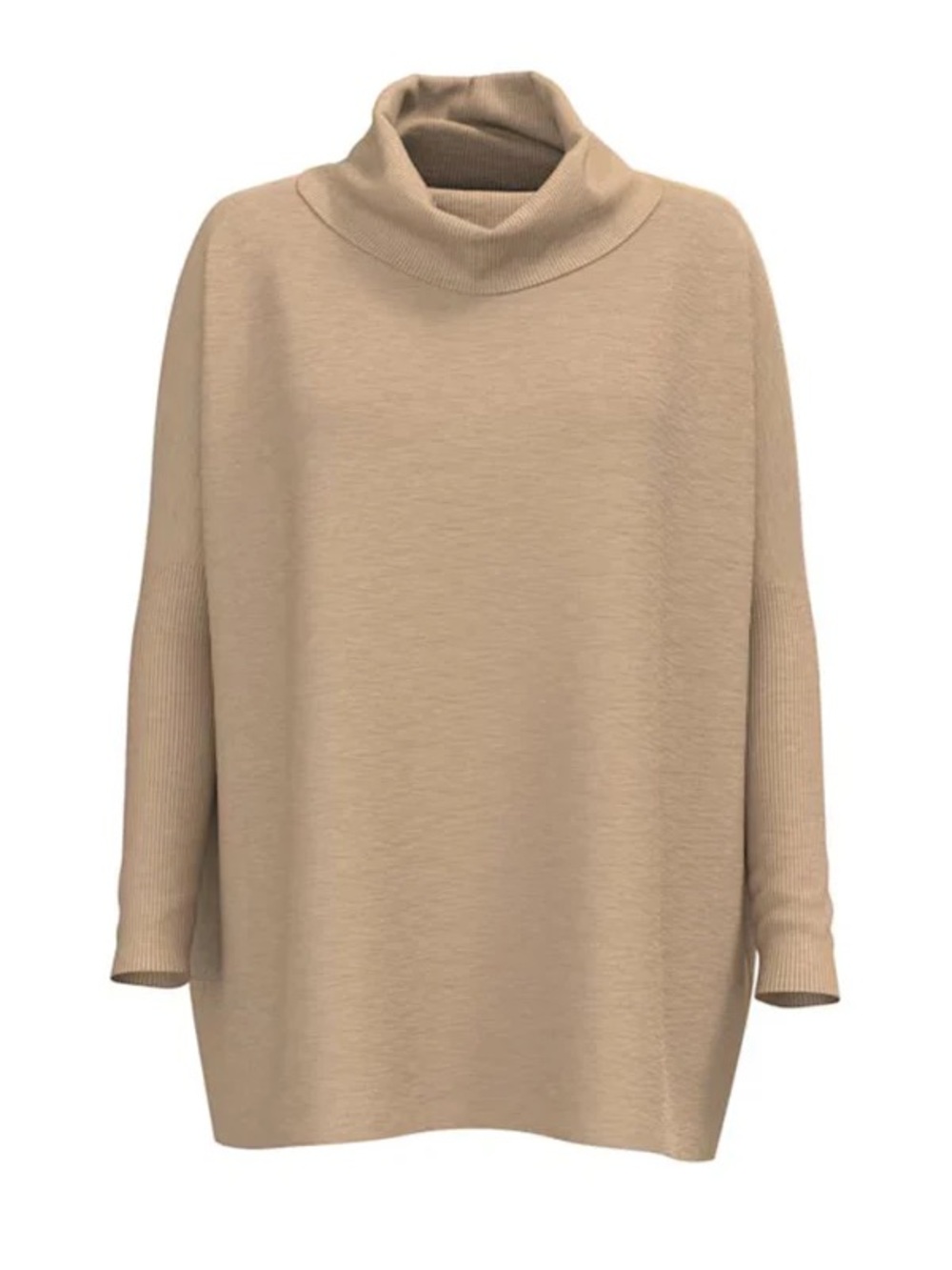 Smartwool Edgewood Poncho Sweater Toasted Coconut Oversized XS Cowlneck Tan
